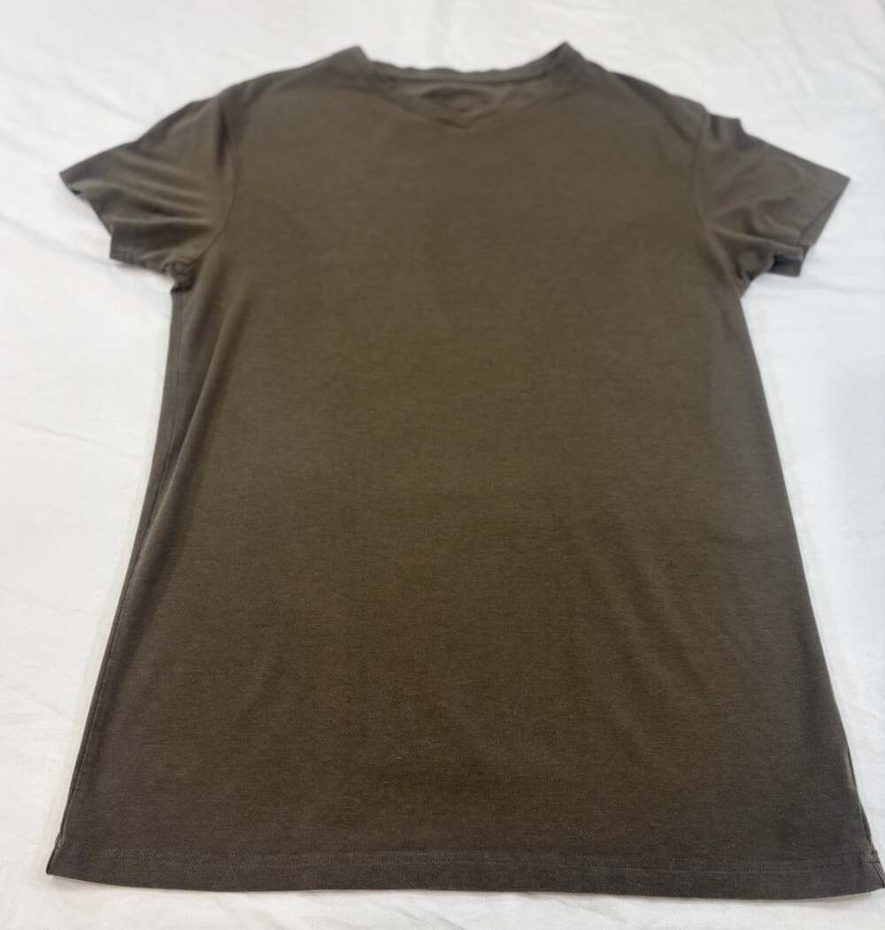 Alphalete Men Shirt Olive Green Activewear Short Sleeve Logo Size M